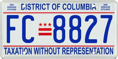 DC license plate FC8827