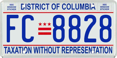 DC license plate FC8828