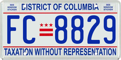 DC license plate FC8829