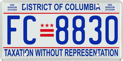 DC license plate FC8830