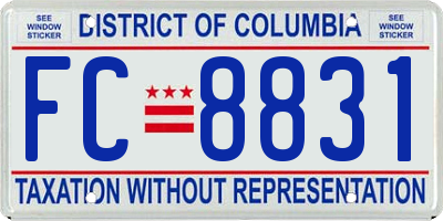 DC license plate FC8831