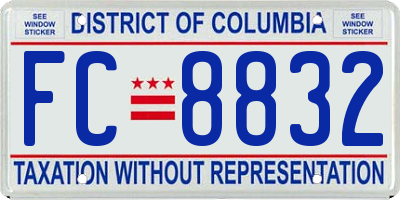 DC license plate FC8832