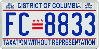 DC license plate FC8833