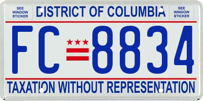 DC license plate FC8834