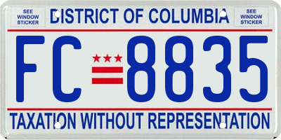 DC license plate FC8835