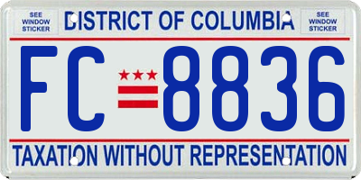 DC license plate FC8836