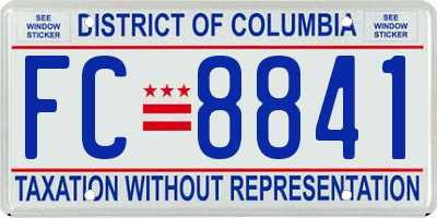 DC license plate FC8841