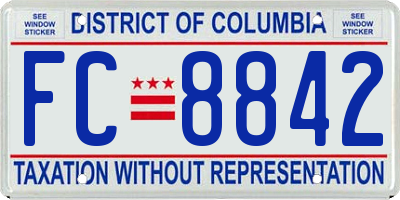 DC license plate FC8842