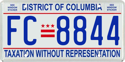 DC license plate FC8844