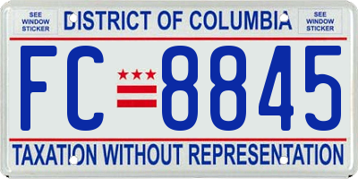 DC license plate FC8845