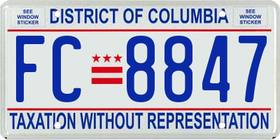 DC license plate FC8847