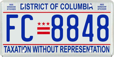 DC license plate FC8848