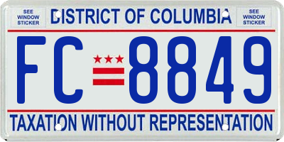 DC license plate FC8849