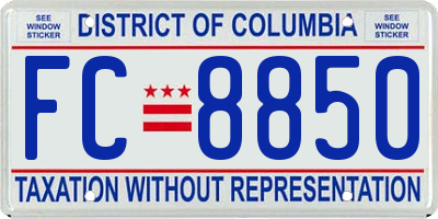 DC license plate FC8850