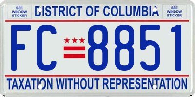 DC license plate FC8851