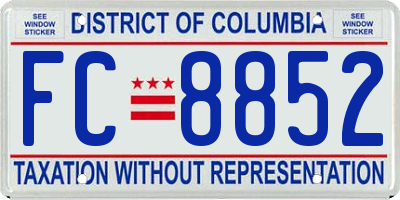 DC license plate FC8852