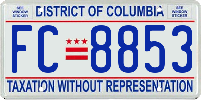 DC license plate FC8853