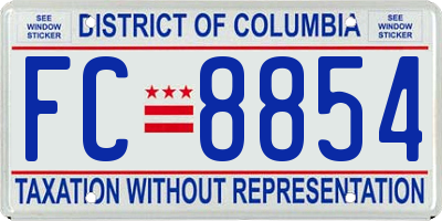 DC license plate FC8854