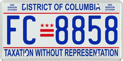 DC license plate FC8858