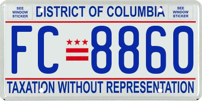 DC license plate FC8860