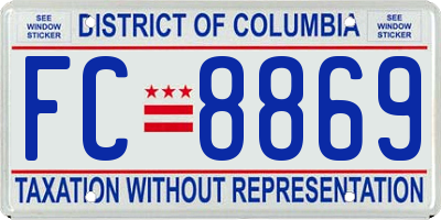 DC license plate FC8869