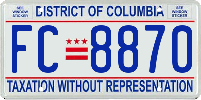 DC license plate FC8870