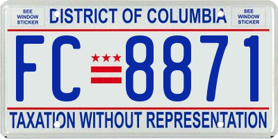 DC license plate FC8871