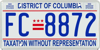 DC license plate FC8872