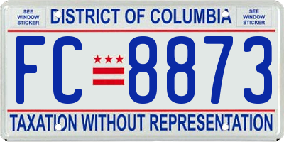 DC license plate FC8873