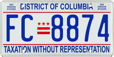 DC license plate FC8874