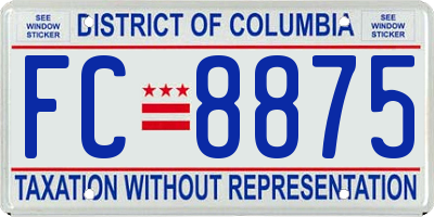 DC license plate FC8875