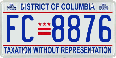 DC license plate FC8876