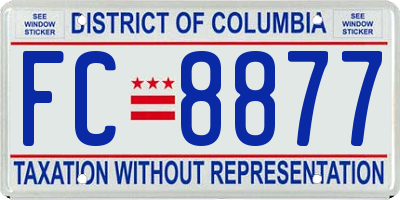 DC license plate FC8877