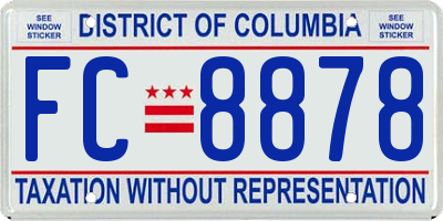 DC license plate FC8878