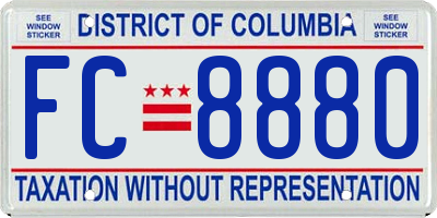 DC license plate FC8880