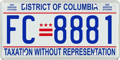 DC license plate FC8881