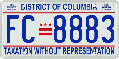 DC license plate FC8883