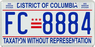 DC license plate FC8884