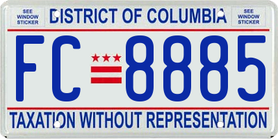 DC license plate FC8885