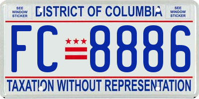 DC license plate FC8886