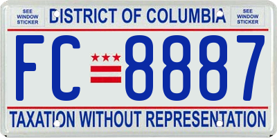 DC license plate FC8887