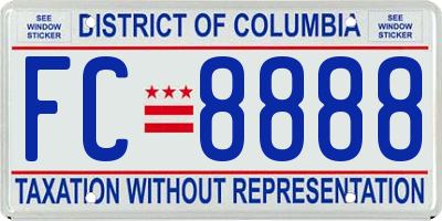 DC license plate FC8888