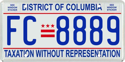 DC license plate FC8889