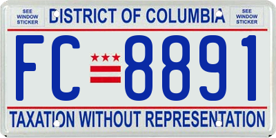 DC license plate FC8891