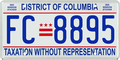 DC license plate FC8895