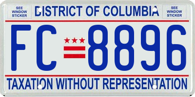 DC license plate FC8896