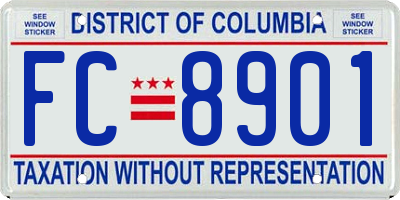 DC license plate FC8901