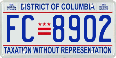 DC license plate FC8902