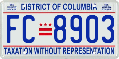 DC license plate FC8903