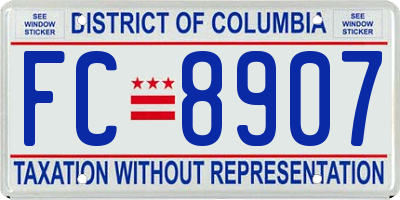 DC license plate FC8907